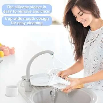 2 pcs Iced Coffee Cups with Lids, 16 oz Glass Cups with Lids and Straws, Reusable Tumbler with Silicone Sleeve, Wide Mouth Can Shaped Drinking Glasses for Coffee Juice Water Smoothie (White)