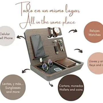 Wooden Desk and Nightstand Organizer Gift for Men