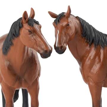 TERRA BY BATTAT - 4 Pcs Horse Toys - Realistic Horse Figurines - Plastic Animal Family Set - Farm Toys for Kids 3+ – Horse Gift & Party Favors Decorations