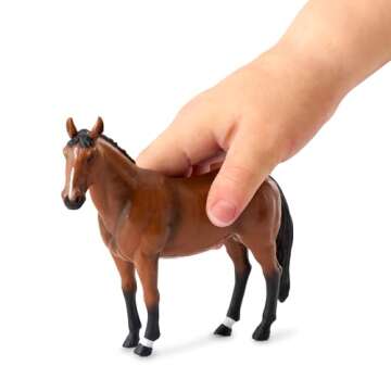 TERRA BY BATTAT - 4 Pcs Horse Toys - Realistic Horse Figurines - Plastic Animal Family Set - Farm Toys for Kids 3+ – Horse Gift & Party Favors Decorations