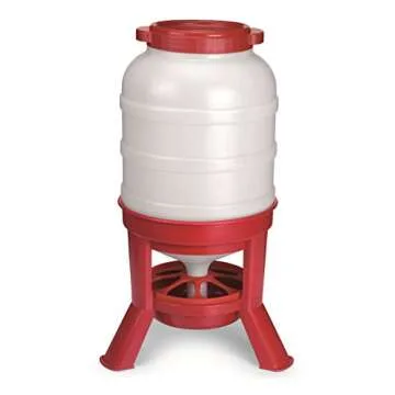 Little Giant® Plastic Dome Feeder | Heavy Duty Plastic Gravity Fed Poultry Feed Container Tank | Ba...