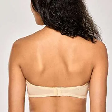 DOBREVA Women's Plus Size Padded Strapless Push Up Bra