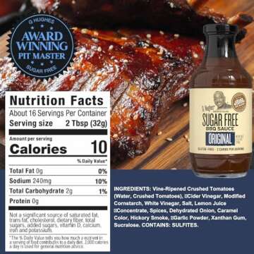 G Hughes Sugar Free, BBQ Sauces & Ketchup Bundle - Original Sugar Free BBQ Sauce - 18 Oz, Hickory BBQ Suace - 18 Oz, Sugar Free Ketchup - 13 Oz, Keto Ketchup, Low Calorie Barbecue Sauce (3 Pack)