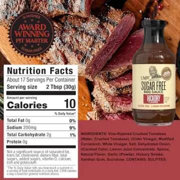 G Hughes Sugar Free, BBQ Sauces & Ketchup Bundle - Original Sugar Free BBQ Sauce - 18 Oz, Hickory BBQ Suace - 18 Oz, Sugar Free Ketchup - 13 Oz, Keto Ketchup, Low Calorie Barbecue Sauce (3 Pack)