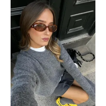 Trendy GUVIVI Oval Sunglasses for Women Stylish Retro Shades