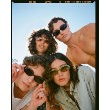 Trendy GUVIVI Oval Sunglasses for Women Stylish Retro Shades