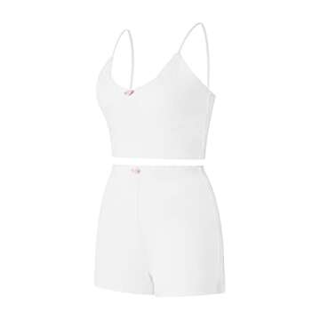 RUEWEY Women Y2K Shorts Set Floral Print Pajamas Set Knit Crop Cami Top Bodycon Shorts Lounge Summer 2Pcs Outfit Sets