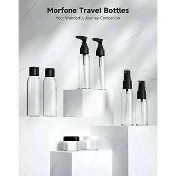 Morfone Travel Bottles Kits -TSA Approved Travelling Size Containers for Toiletries Leak Proof Refillable Liquid Travel Essentials with Toiletry Bag for Cosmetic Shampoo Conditioner Lotion