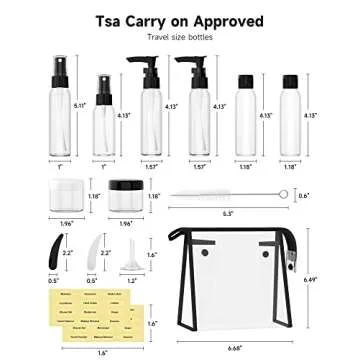 Morfone Travel Bottles Kits -TSA Approved Travelling Size Containers for Toiletries Leak Proof Refillable Liquid Travel Essentials with Toiletry Bag for Cosmetic Shampoo Conditioner Lotion
