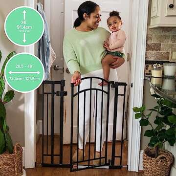 Summer Infant Multi-Use Decorative Extra Tall Walk-Thru Baby Gate for Openings 28.5-48 Inch