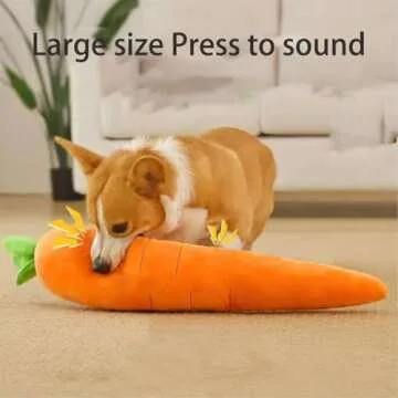 The Mellow Dog Calming Carrot - Plush, Engaging Dog Toy for Relaxation and Playfulness