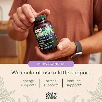 Gaia Herbs Ashwagandha Root Capsules for Stress Relief