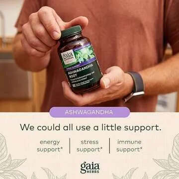 Gaia Herbs Ashwagandha Root Capsules for Stress Relief