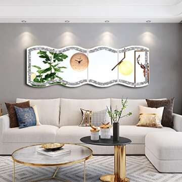 ZOLAPI Full Length Wall Mirror,Wave Pattern Irregular Crushed Diamond Body Mirror,Set of 4pcs Mirror...