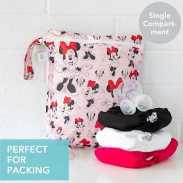 Bumkins Disney Waterproof Wet Bag for Baby, Travel, Swim Suit, Cloth Diapers, Pump Parts, Pool, Gym ...