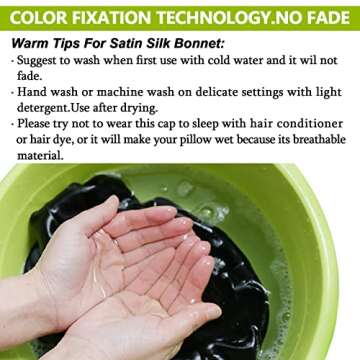 2PCS Silk Hair Bonnets for Total Hair Protection