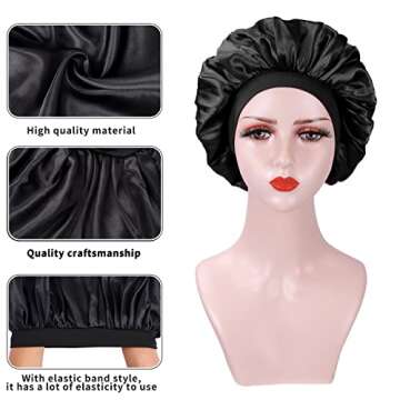 2PCS Silk Hair Bonnets for Total Hair Protection