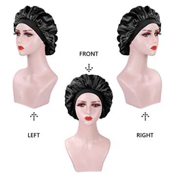 2PCS Silk Hair Bonnets for Total Hair Protection