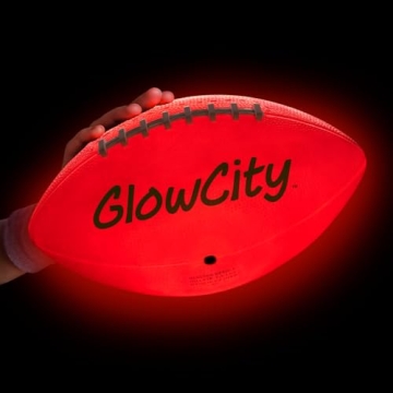 GlowCity LED Light Up Football Youth Size Glow in Dark