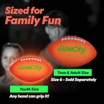GlowCity LED Light Up Football Youth Size Glow in Dark