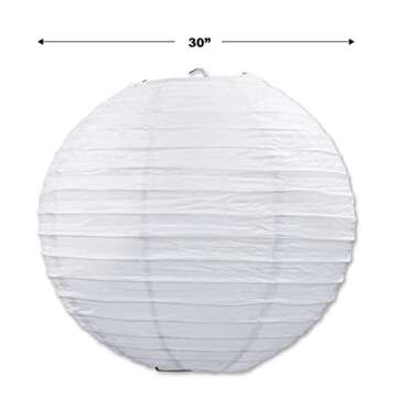 Beistle Jumbo Paper Lantern - 30" White Hanging Decoration for Special Events