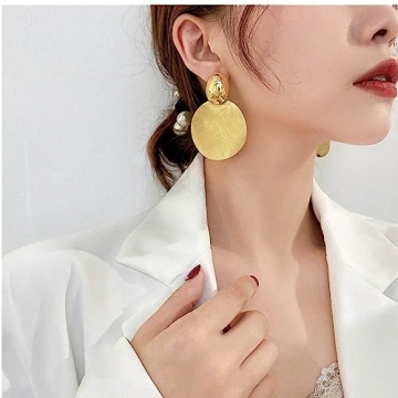 Stylish Big Disc Drop Earrings For Any Occasion