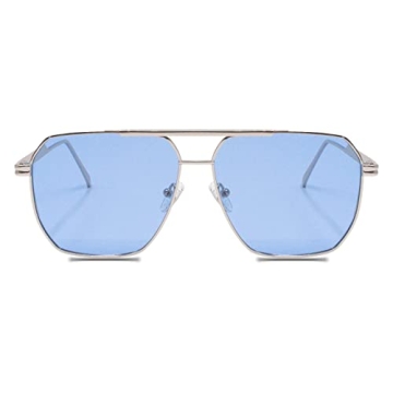 Xpectrum Retro Oversized Aviator Trendy Sunglasses Mens Womens Classic Square Metal Gold Sun Glasses...