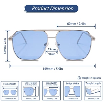 Xpectrum Retro Oversized Aviator Sunglasses for All