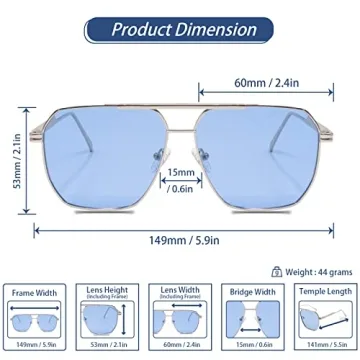 Xpectrum Retro Oversized Aviator Sunglasses for All