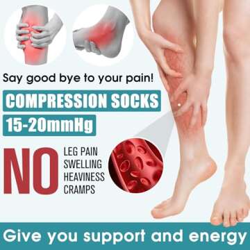 Laite Hebe Compression Socks for Women & Men Circulation(6 pairs)-Graduated Supports Socks for Runni...