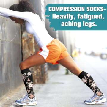 Laite Hebe Compression Socks for Women & Men Circulation(6 pairs)-Graduated Supports Socks for Running, Athletic Sports