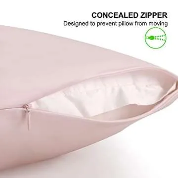 ALASKA BEAR 200% Good for You Silk Pillowcase for Hair and Skin Care Soft Pillow Case with Random Color Scrunchie Gift Set Standard (1pc, Pale Pink)