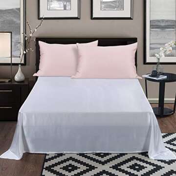 ALASKA BEAR 200% Good for You Silk Pillowcase for Hair and Skin Care Soft Pillow Case with Random Color Scrunchie Gift Set Standard (1pc, Pale Pink)