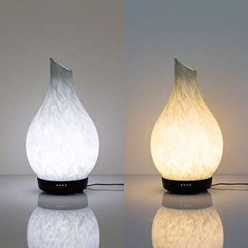 COOSA 100ml Essential Oil Diffuser, Ink Art Glass Ultrasonic Cool Mist Humidifier with Timer and Waterless Auto Shut-Off, 2 Color LED Lights Changing for Home Office Yoga
