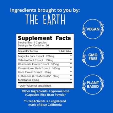 Namastay in Bed Natural Sleep Aid - Valerian & Melatonin Capsules