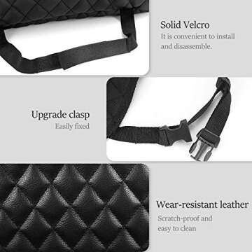 Car Seat Storage Organizer and Handbag Holder, Upgraded Leather Handbag Holder for Purse Storage Phone Documents Pocket, Barrier of Backseat Pet Kids