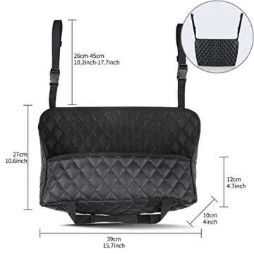 Car Seat Storage Organizer and Handbag Holder, Upgraded Leather Handbag Holder for Purse Storage Phone Documents Pocket, Barrier of Backseat Pet Kids