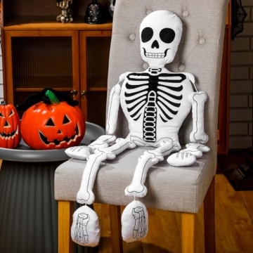 Amazing Wonderjune Skeleton Pillow for Halloween Decor