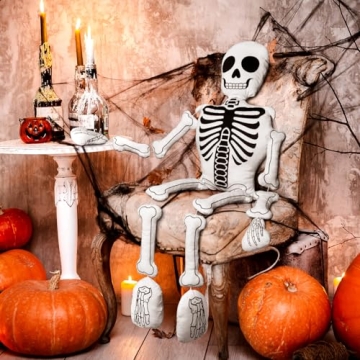 Amazing Wonderjune Skeleton Pillow for Halloween Decor