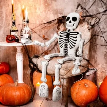 Amazing Wonderjune Skeleton Pillow for Halloween Decor