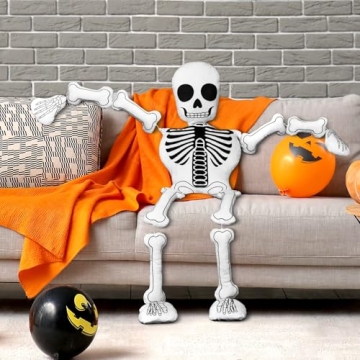 Amazing Wonderjune Skeleton Pillow for Halloween Decor