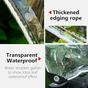 6.5x6FT Clear Waterproof Tarp for Camping and Plants