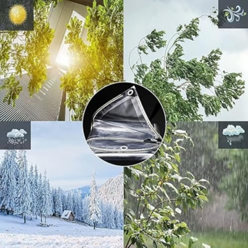 6.5x6FT Clear Waterproof Tarp for Camping and Plants