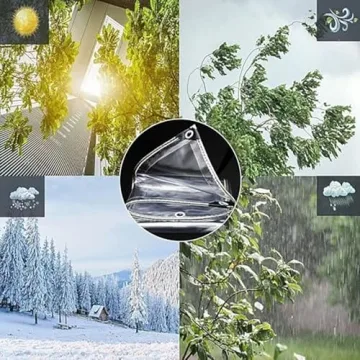 6.5x6FT Clear Waterproof Tarp for Camping and Plants