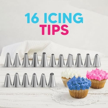 124 Pcs Cake Decorating Set with Piping Bags & Tips