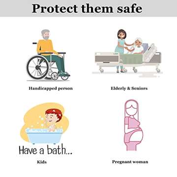 Texinpress Shower Handles - 12’’ Shower Safety Bars Suction for Elderly/Seniors Handicap Bath Handles for Tub for Bathroom Walls Gray(1 Pack)