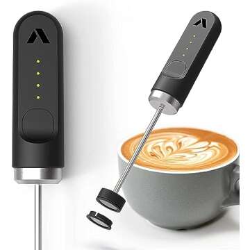 Subminimal NanoFoamer Lithium Performance Milk Foamer | USB-C Rechargeable, IP4 Waterproof, Dual-Spe...