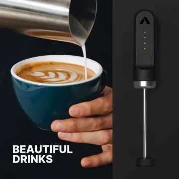 Subminimal NanoFoamer Lithium Performance Milk Foamer | USB-C Rechargeable, IP4 Waterproof, Dual-Speed, Stainless Steel | Premium Microfoamed Milk in 30 Seconds, Barista-Style Coffee Drinks at Home