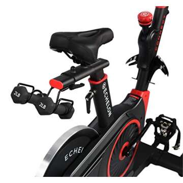 Echelon Smart Connect Fitness Bike, 30-Day Free Echelon Membership, Easy Storage, Small Spaces, Cushioned Seat, Solid Design, HIIT, Top Instructors, 32 Resistance Levels, Bluetooth, EX3-Red