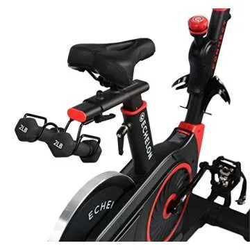 Echelon Smart Connect Fitness Bike, 30-Day Free Echelon Membership, Easy Storage, Small Spaces, Cushioned Seat, Solid Design, HIIT, Top Instructors, 32 Resistance Levels, Bluetooth, EX3-Red